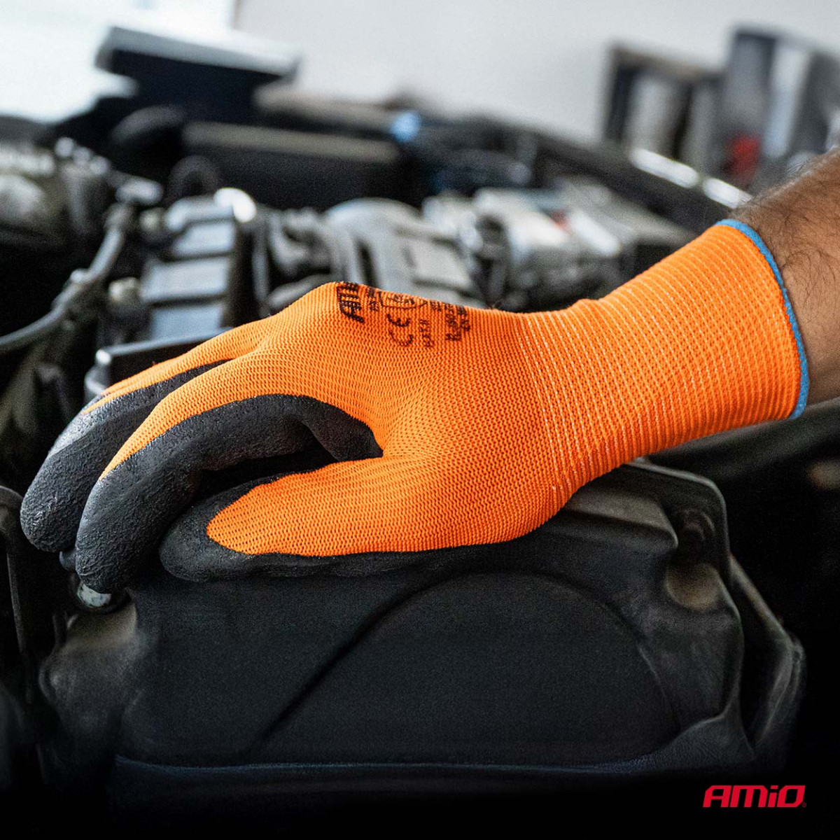 Protective polyester gloves with latex foam coating, size 10, 2 pairs (4 pcs.), 2132X, AMIO-04641