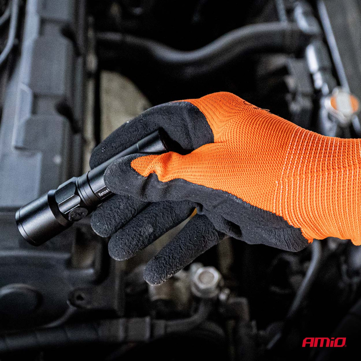 Protective polyester gloves with latex foam coating, size 10, 2 pairs (4 pcs.), 2132X, AMIO-04641