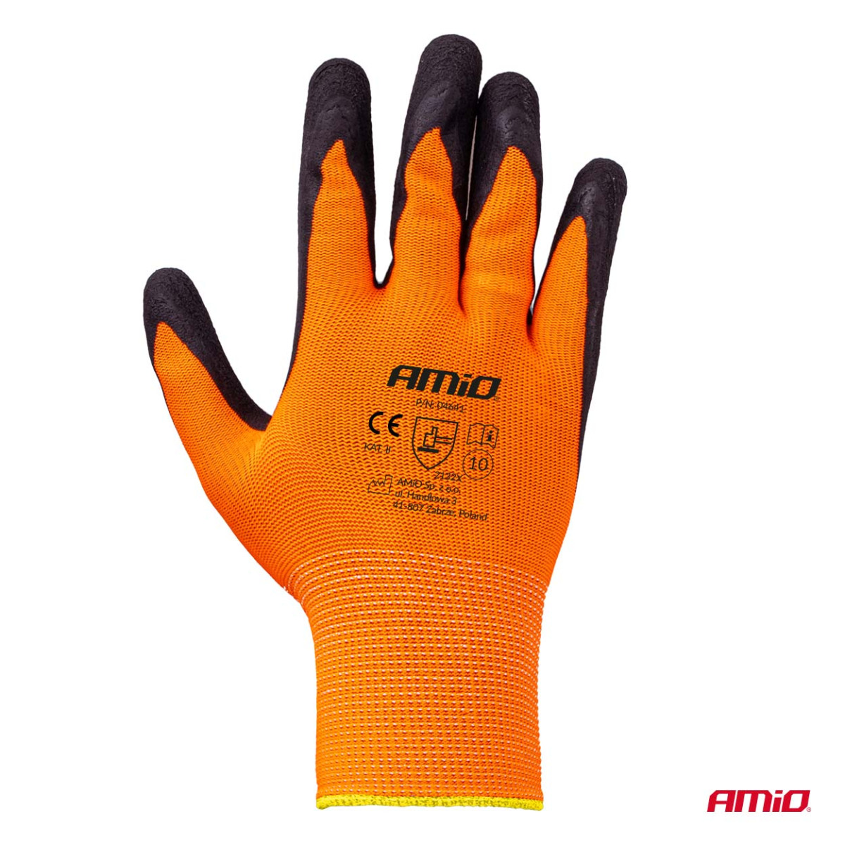 Protective polyester gloves with latex foam coating, size 10, 2 pairs (4 pcs.), 2132X, AMIO-04641