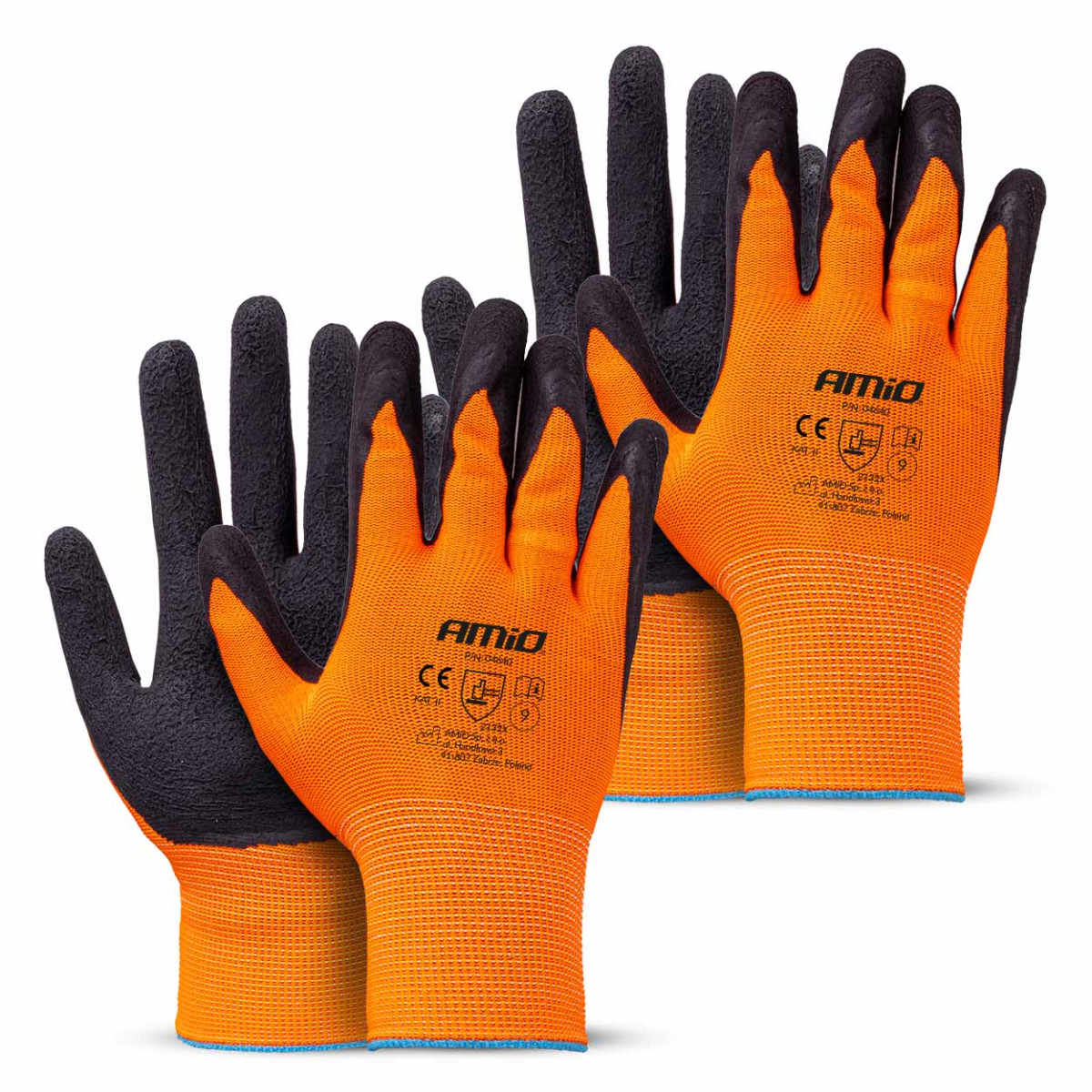 Protective polyester gloves with latex foam coating, size 9, 2132X, 2 pairs (4 pcs.), AMIO-04640