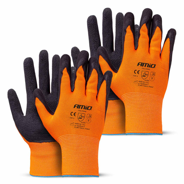 Protective polyester gloves with latex foam coating, size 9, 2132X, 2 pairs (4 pcs.), AMIO-04640