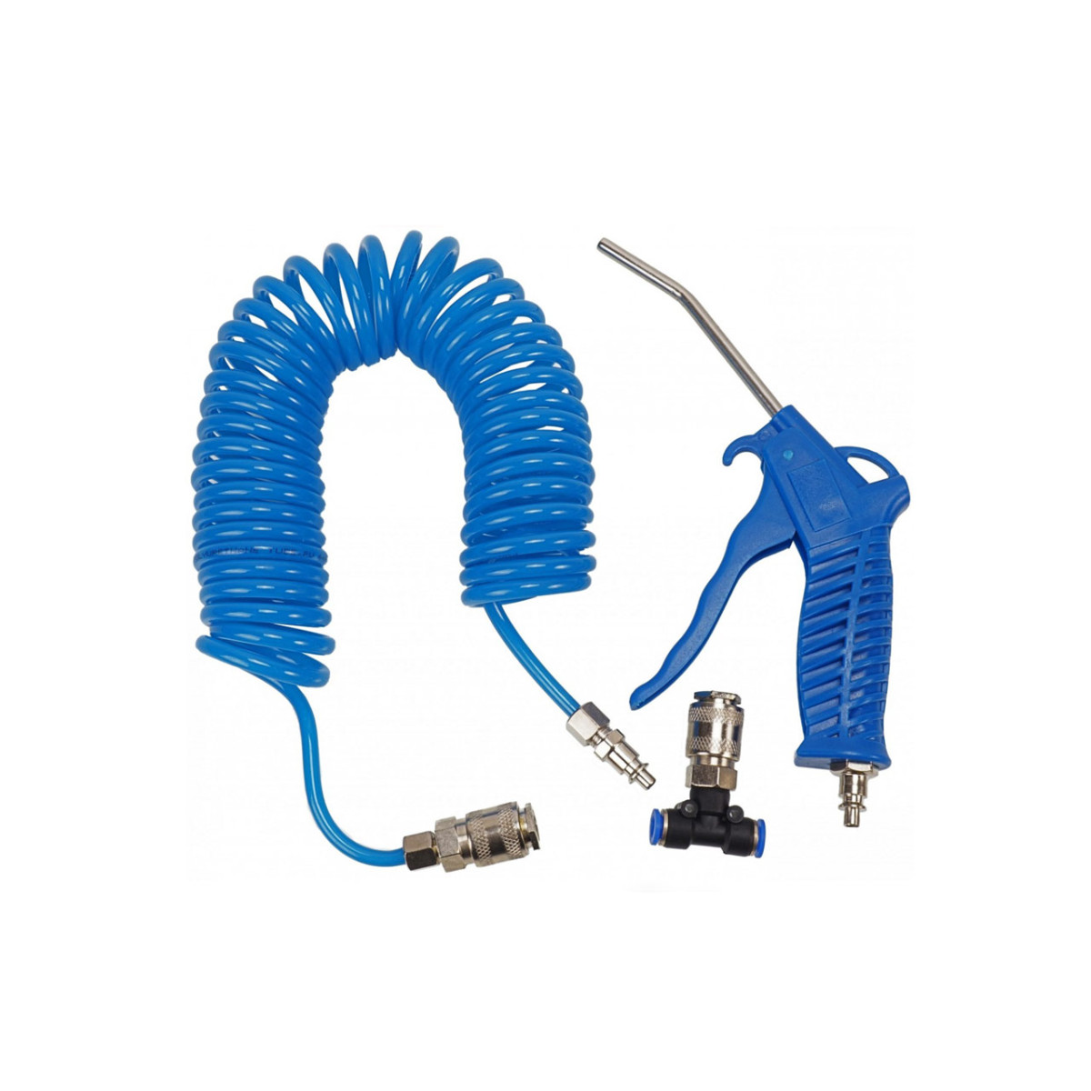 Pneumatic blow gun with hose and T-connectors 10 ATM AMIO-02158