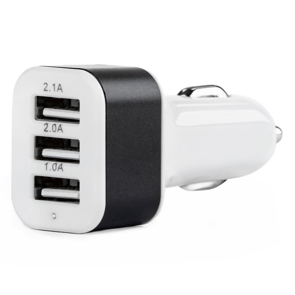 Car phone charger 3xUSB white PCH-03