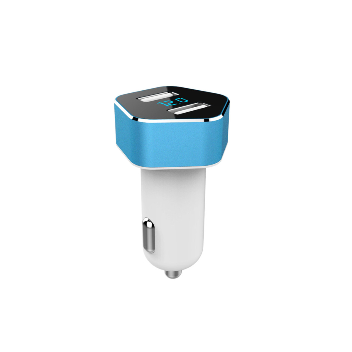 Car USB charger with voltmeter, 2×USB PCH PRO-05 AMIO-02358