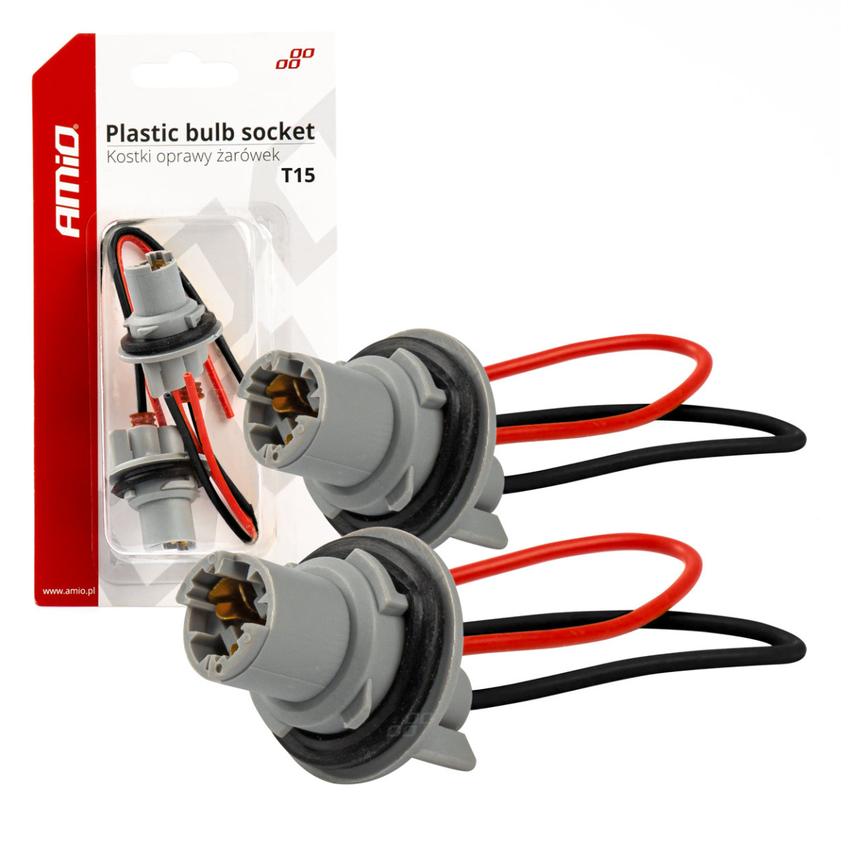 Plastic sockets 2 pcs., T15/W16W/W5W