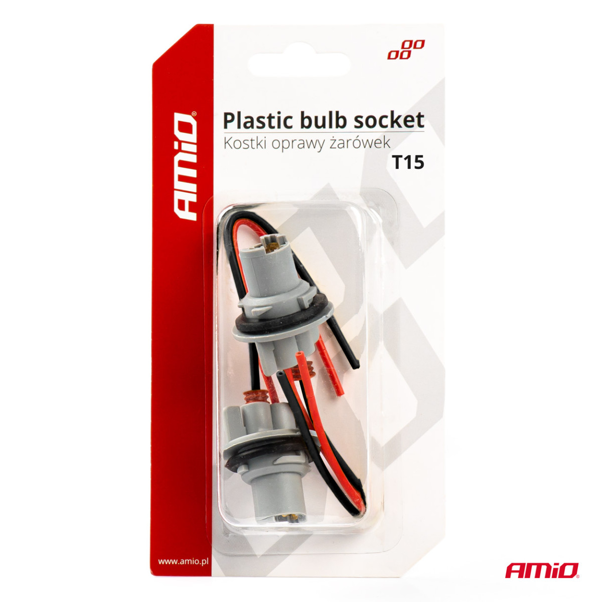 Plastic sockets 2 pcs., T15/W16W/W5W