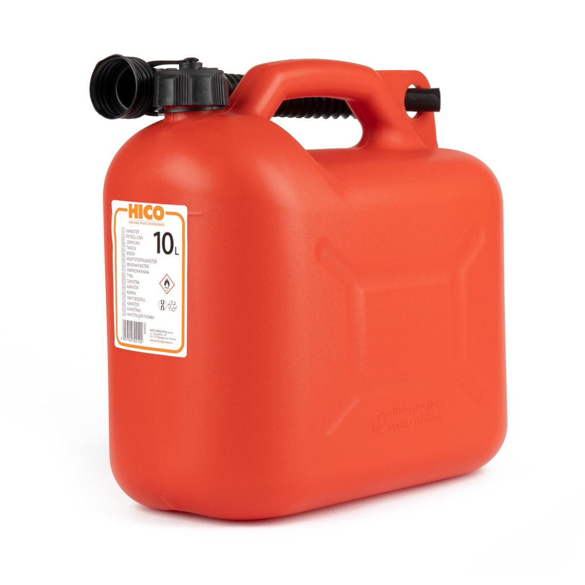 Plastic fuel canister 10 L, red