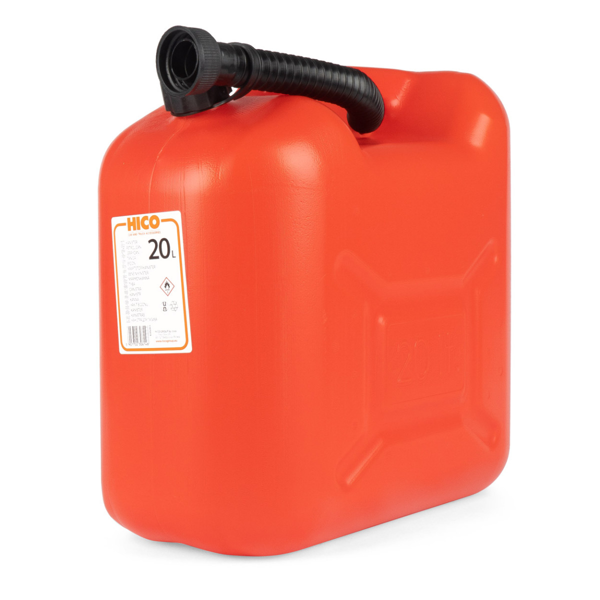 Plastic fuel canister 20 L, red