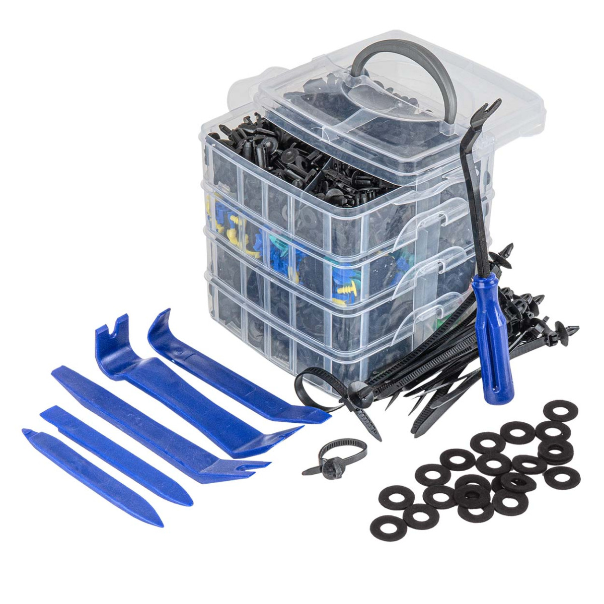 Plastic welding kit with pins and clips, 1211 pcs. AMIO-04746
