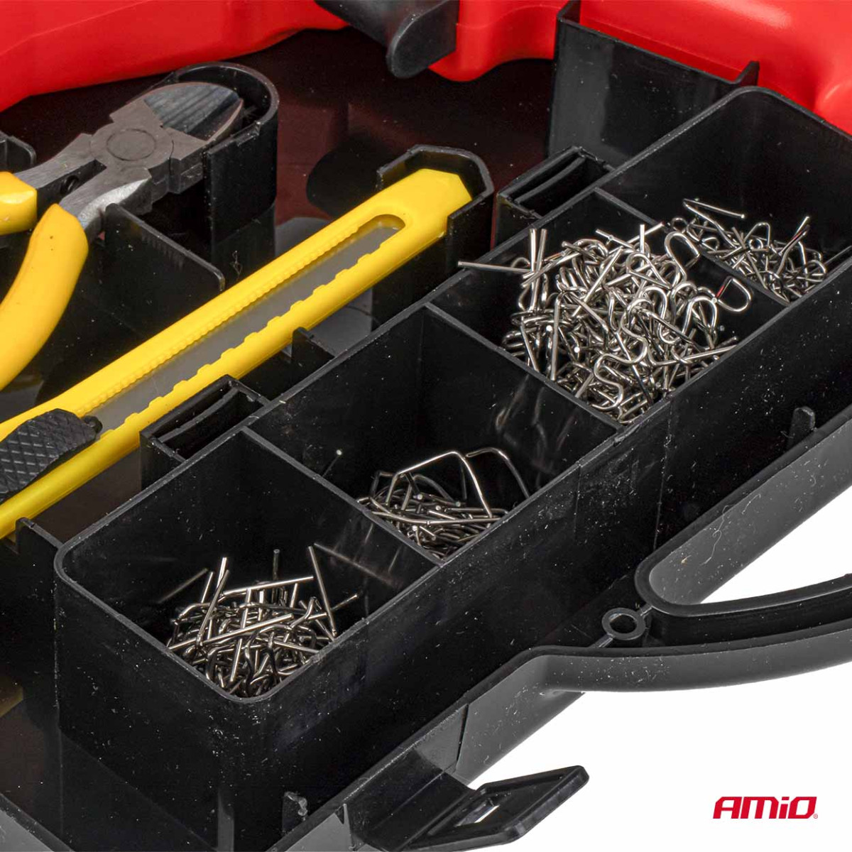 Plastic welding kit with clips, 200 pcs. AMIO-04745