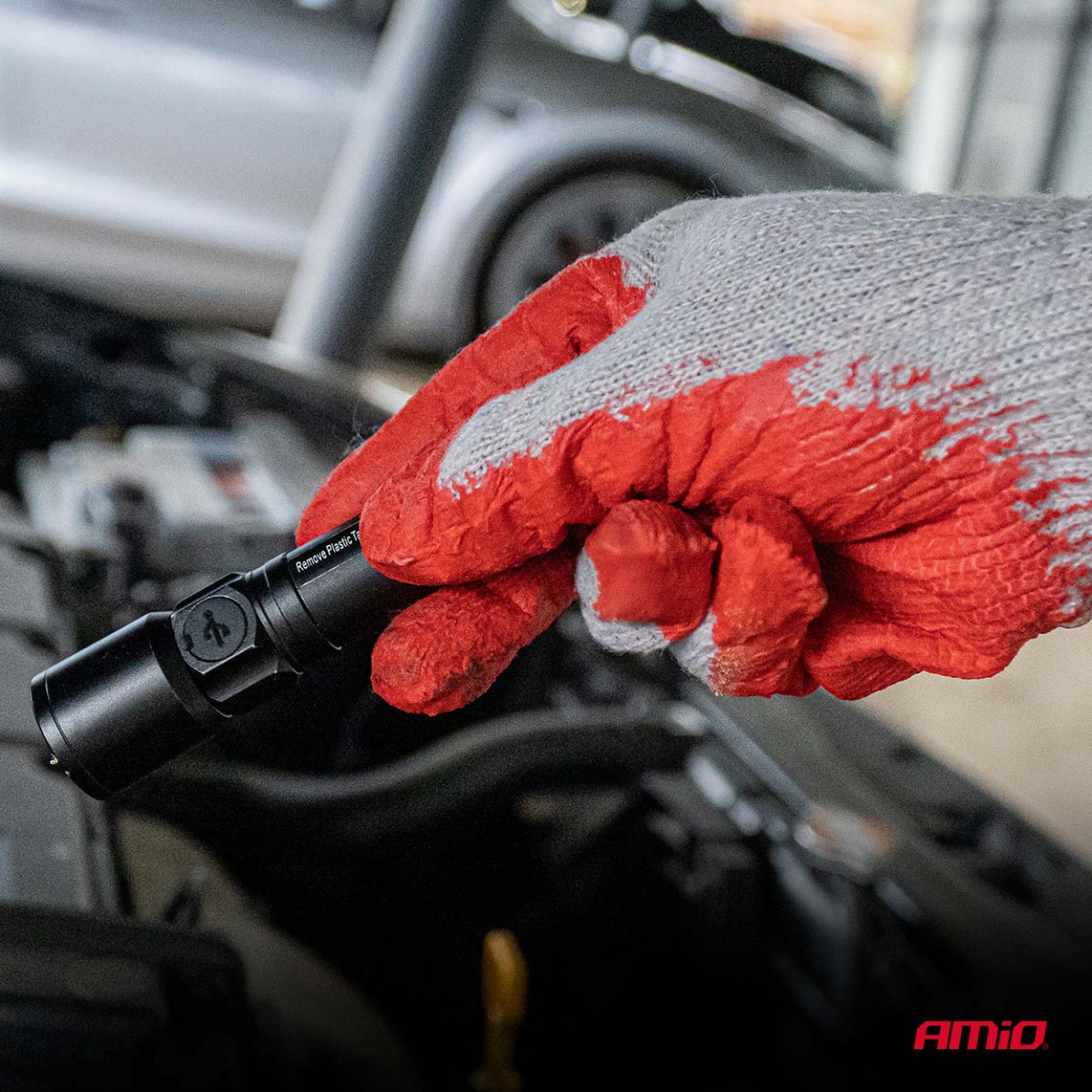 Polyester-cotton work gloves with latex, size 9, 10 pcs., AMIO-04630