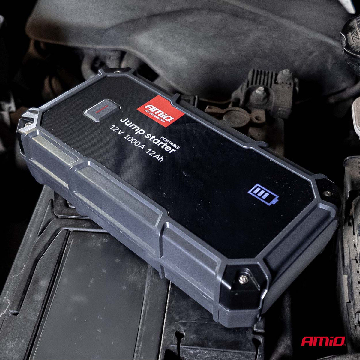 3in1 Car Jump Starter/LED/Powerbank 12V 12Ah 1000A PRO AMIO-04676