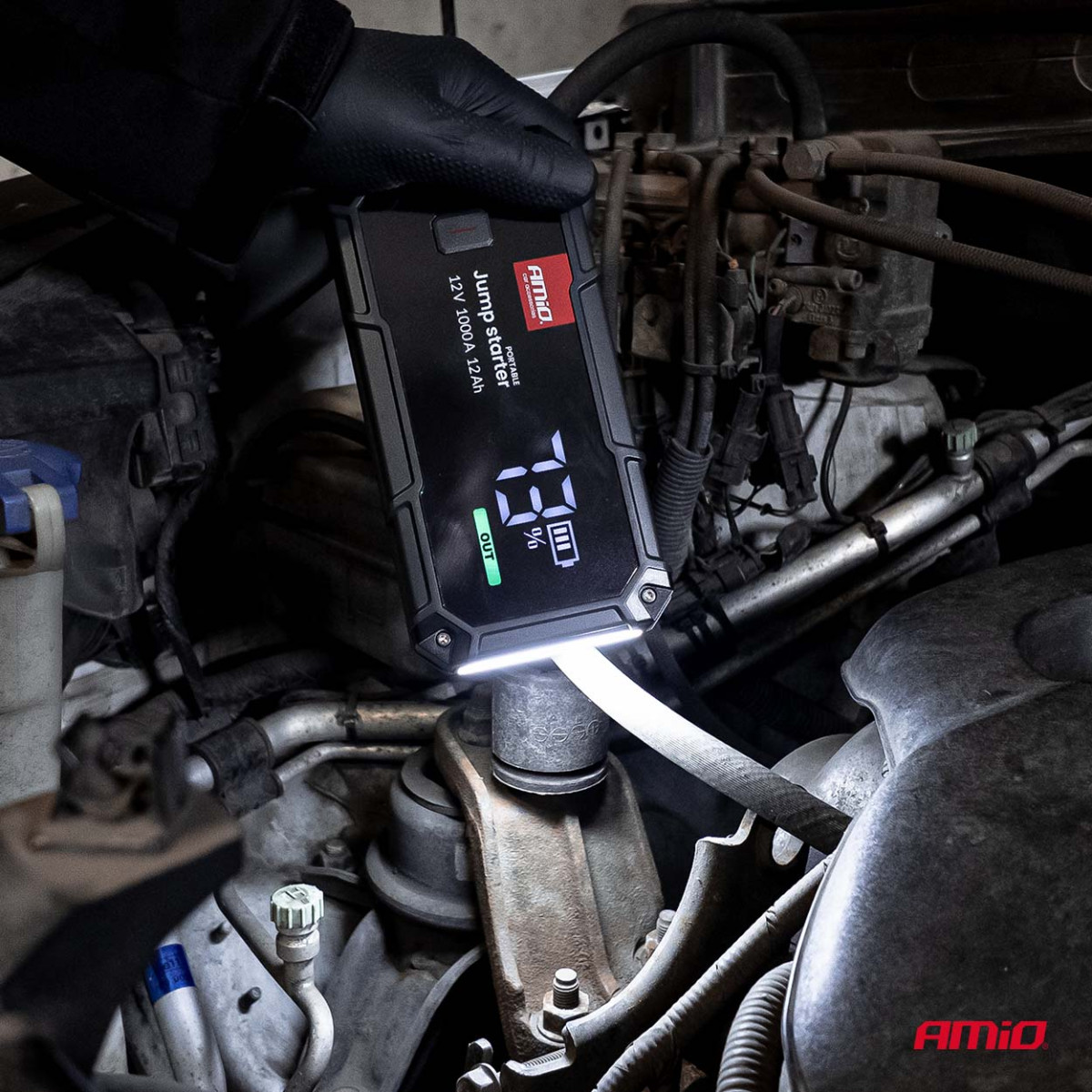 3in1 Car Jump Starter/LED/Powerbank 12V 12Ah 1000A PRO AMIO-04676