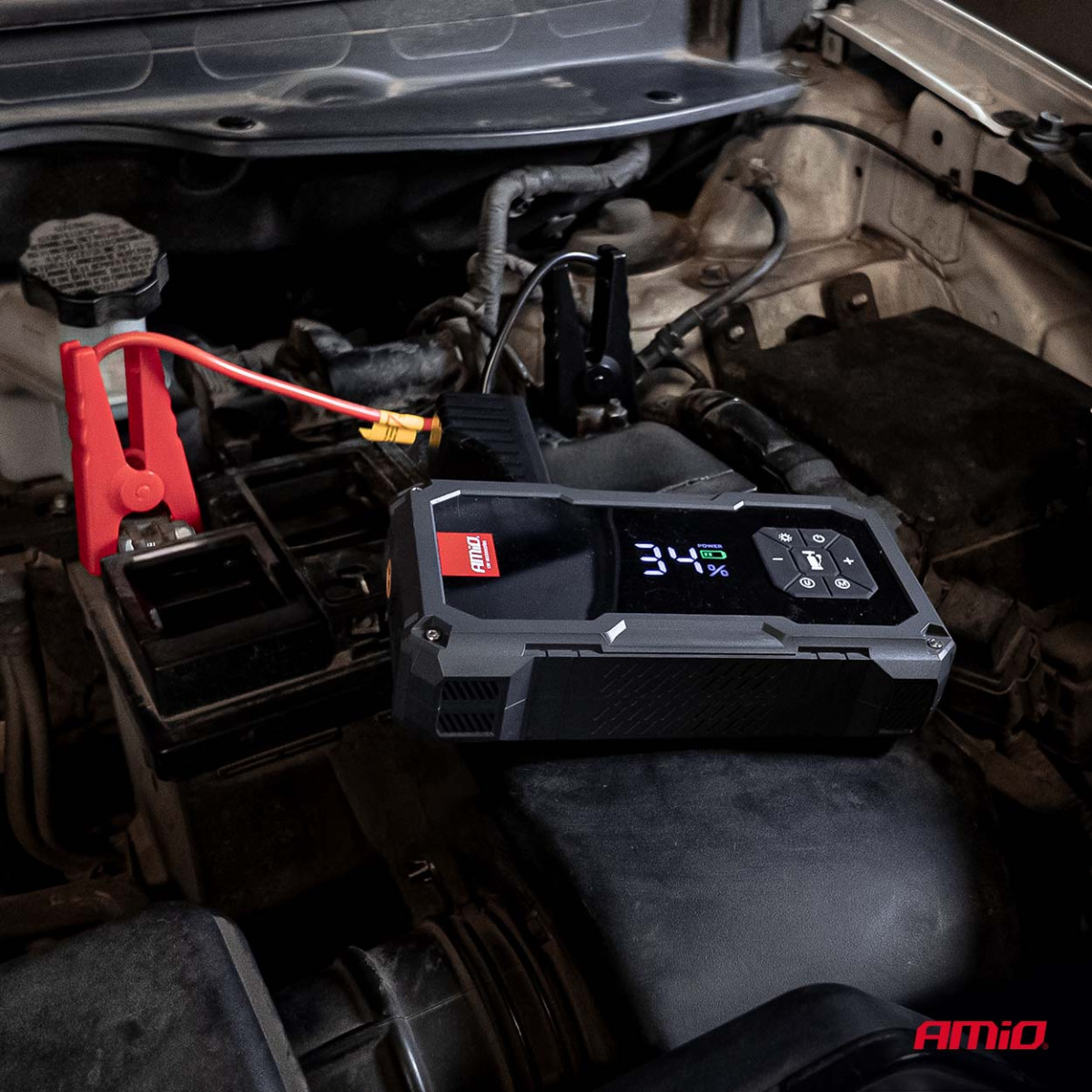 4in1 Car Jump Starter/LED/Compressor/Powerbank 12V 7.2Ah 600A PRO AMIO-04674