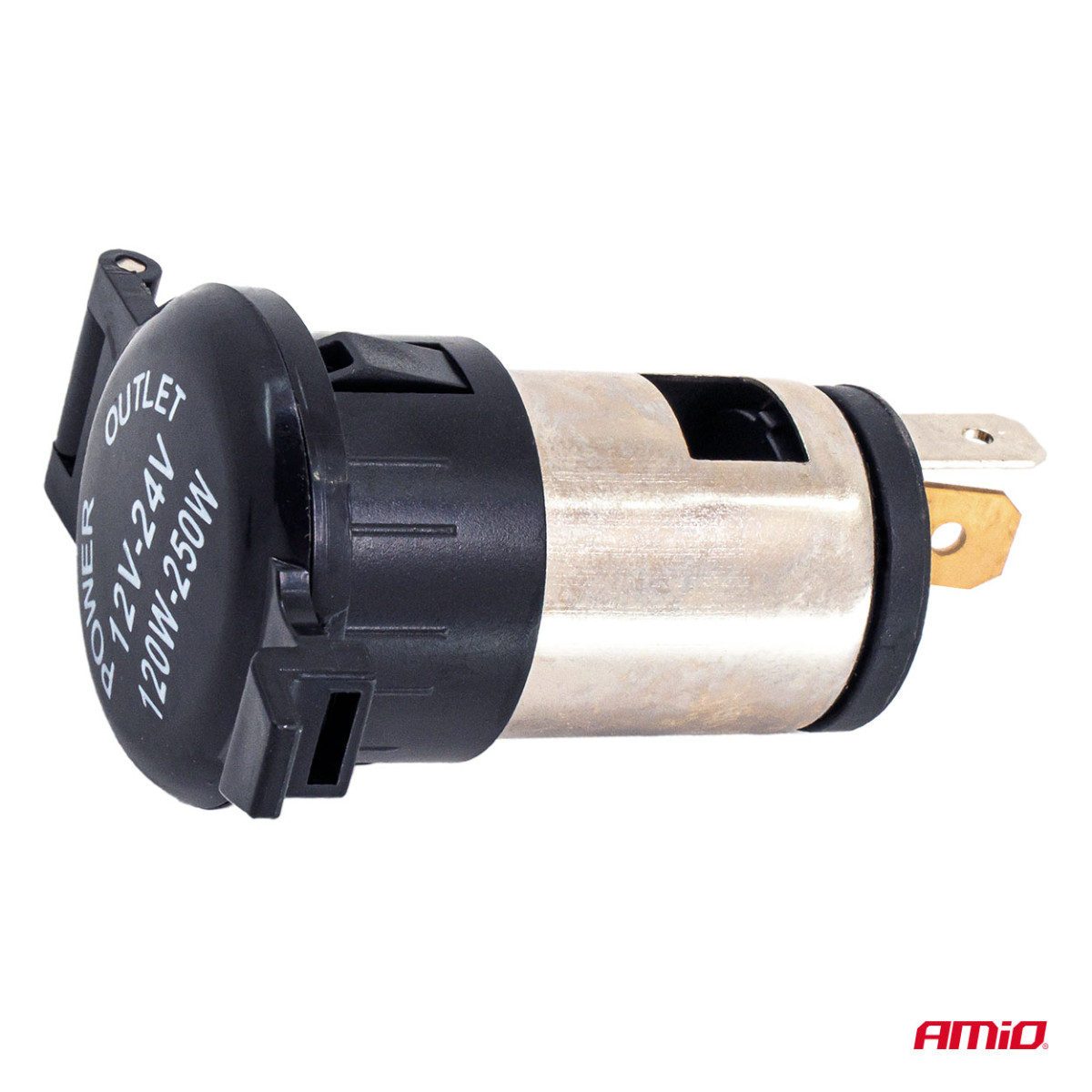 Additional power outlet with cover 250W 12V/24V, AMIO-04434