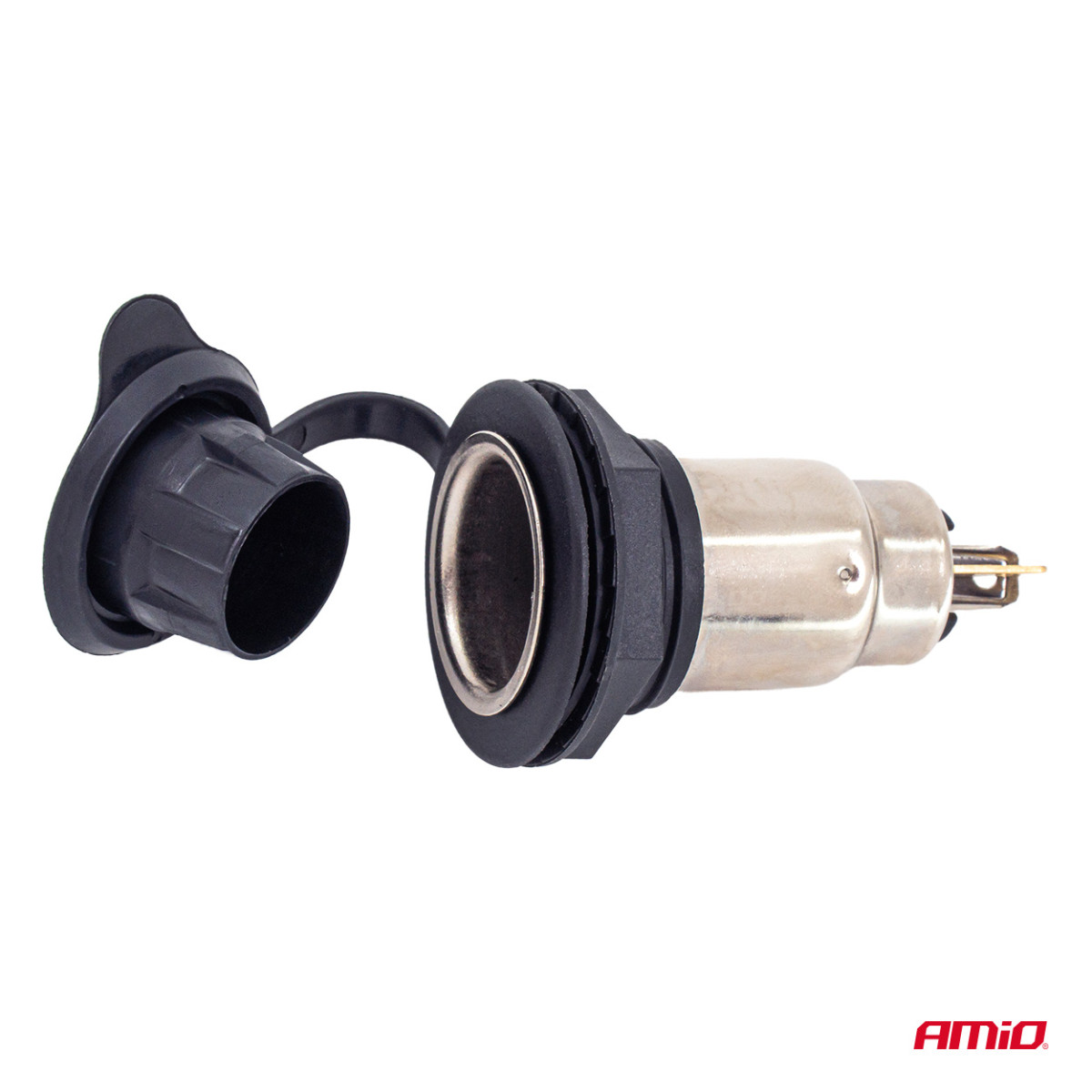 Additional power outlet with cover, 250W, 12/24V AMIO-04462