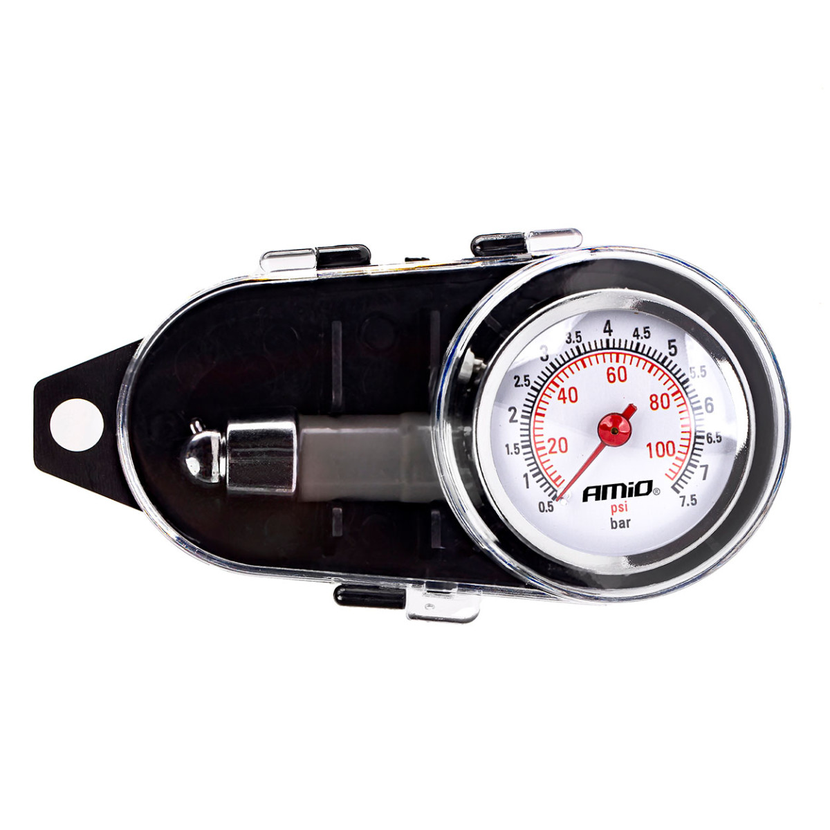 Metal tire pressure gauge 7.5 bar PG-7.5 AMIO-01707