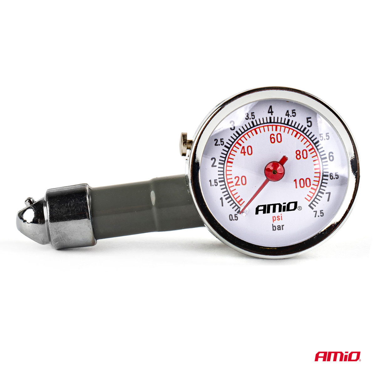 Metal tire pressure gauge 7.5 bar PG-7.5 AMIO-01707