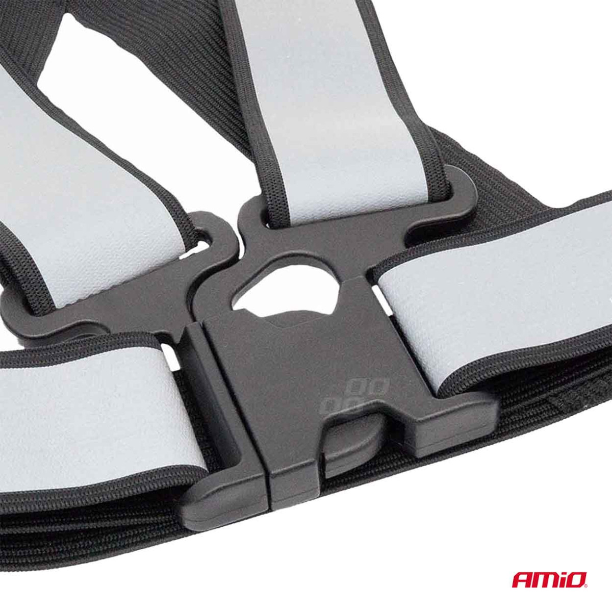 Reflective vest with straps – black AMIO-03938