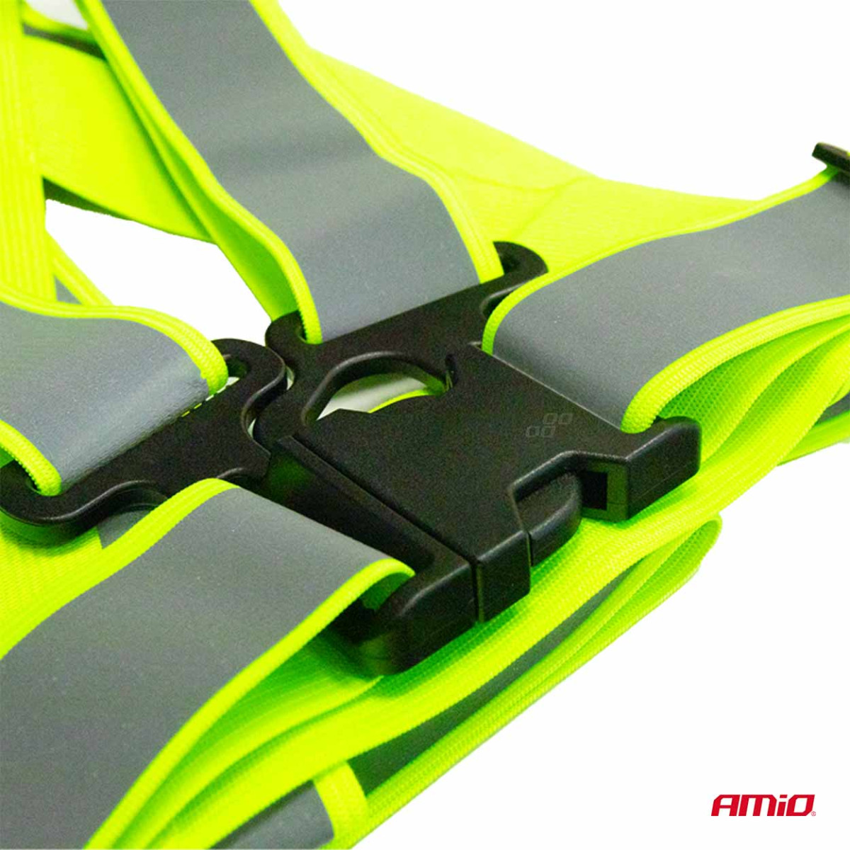Reflective vest with straps - green AMIO-03104