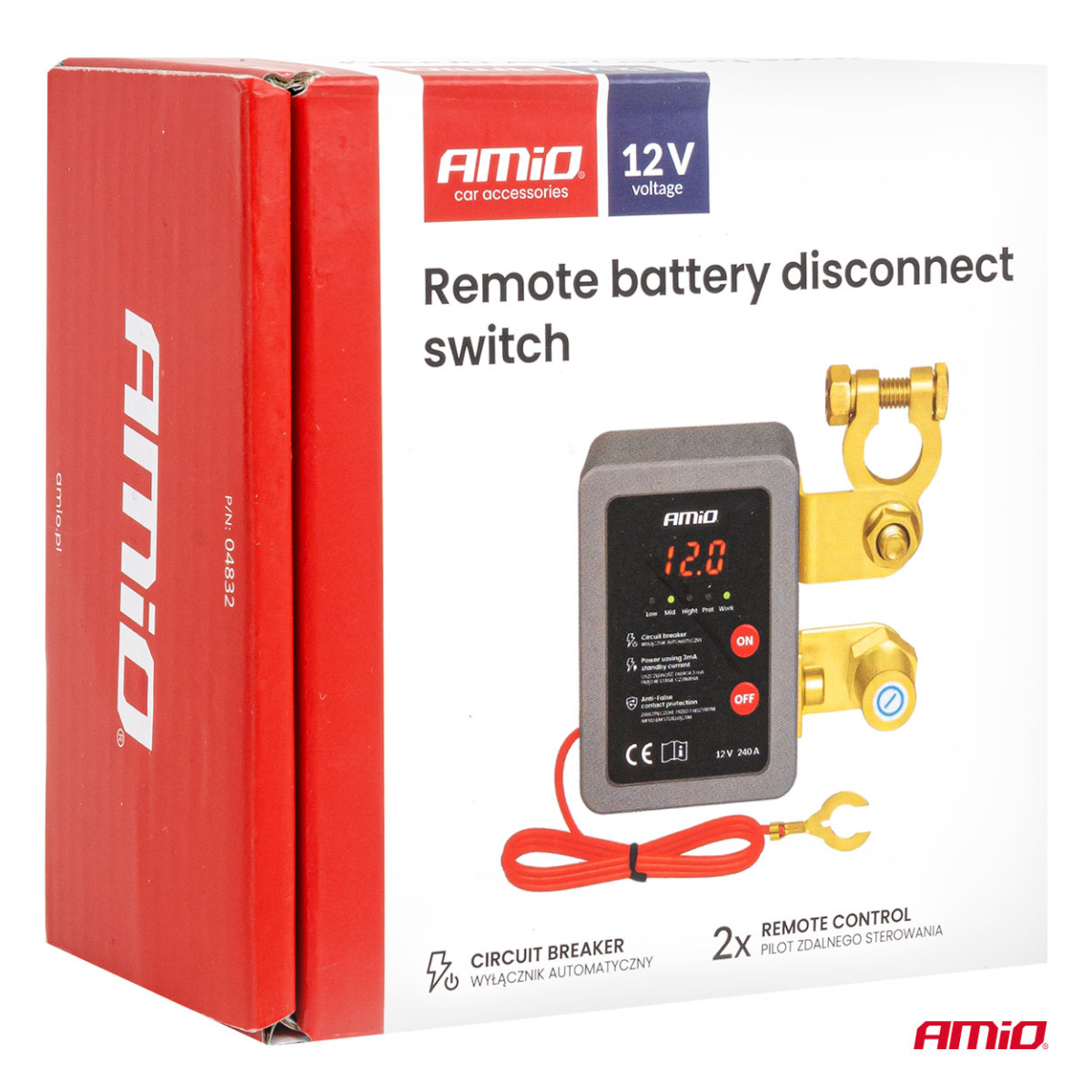 Remote battery disconnector 12V 240A (BATT) AMIO-04832