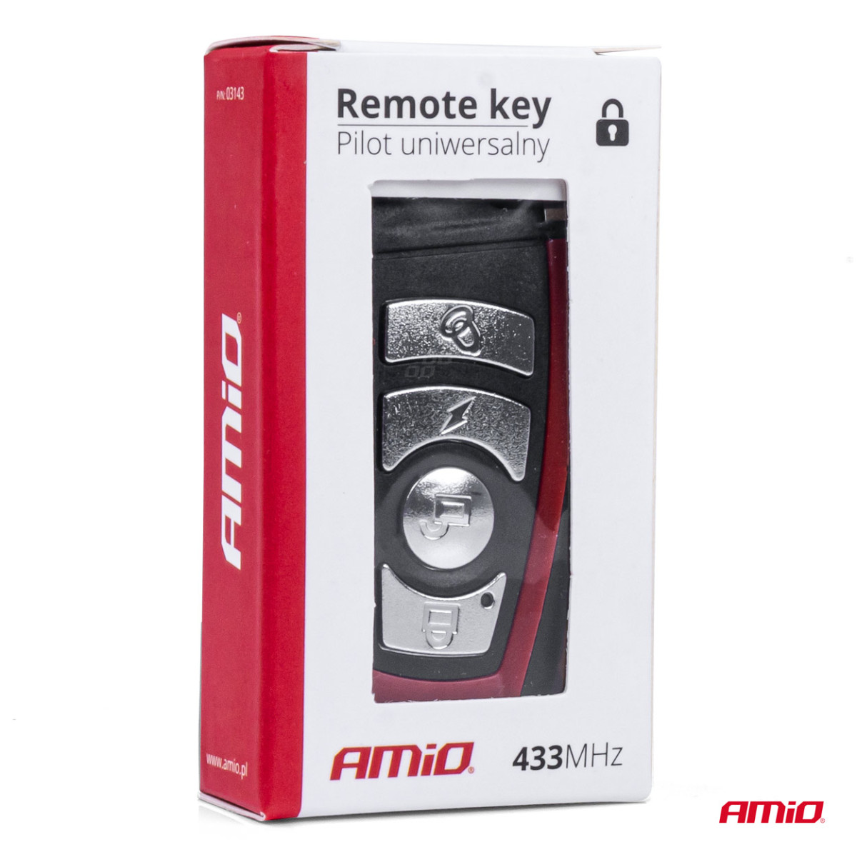 Universal car remote control (key) with 4 buttons AMIO-03143