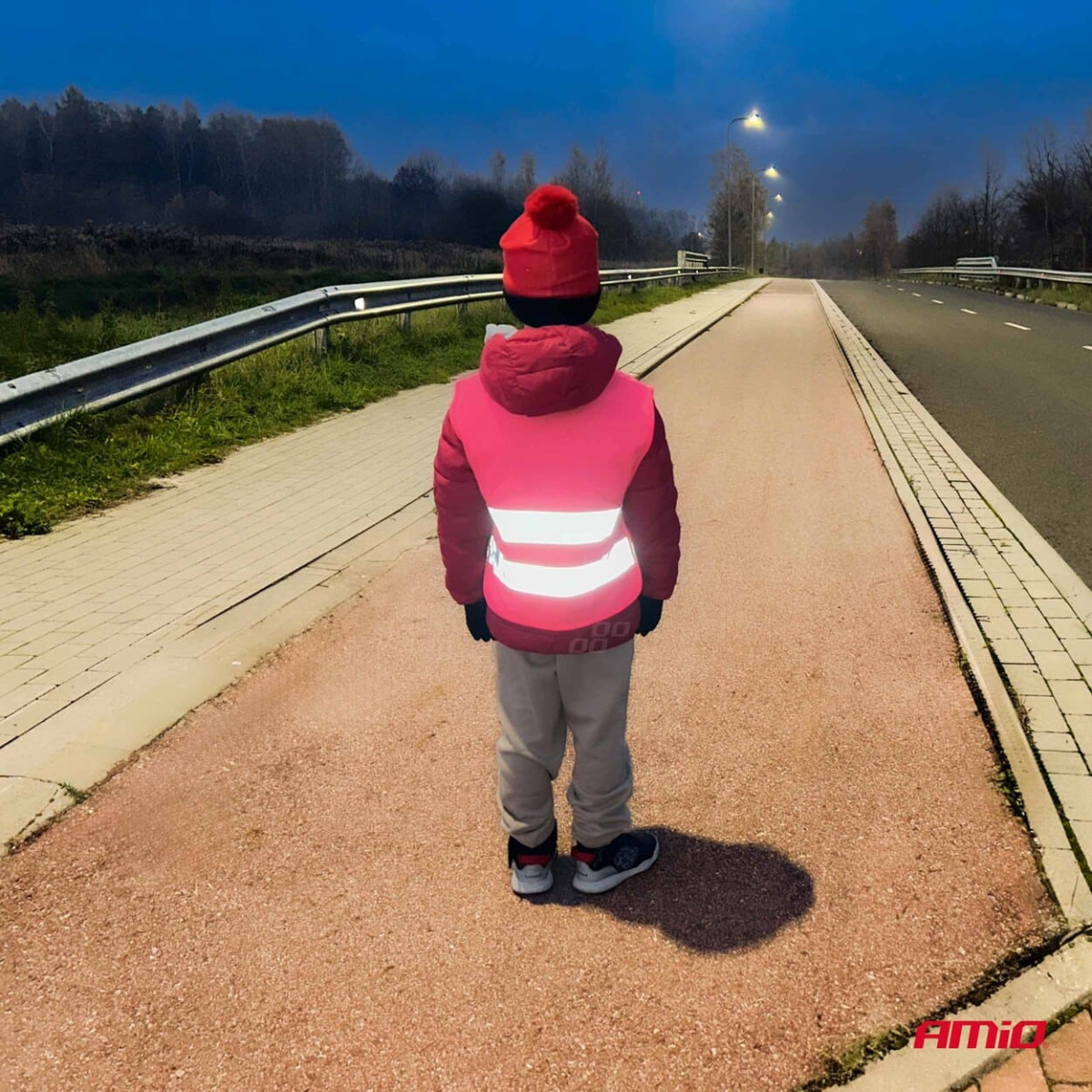 Children's reflective vest, pink AMIO-03987