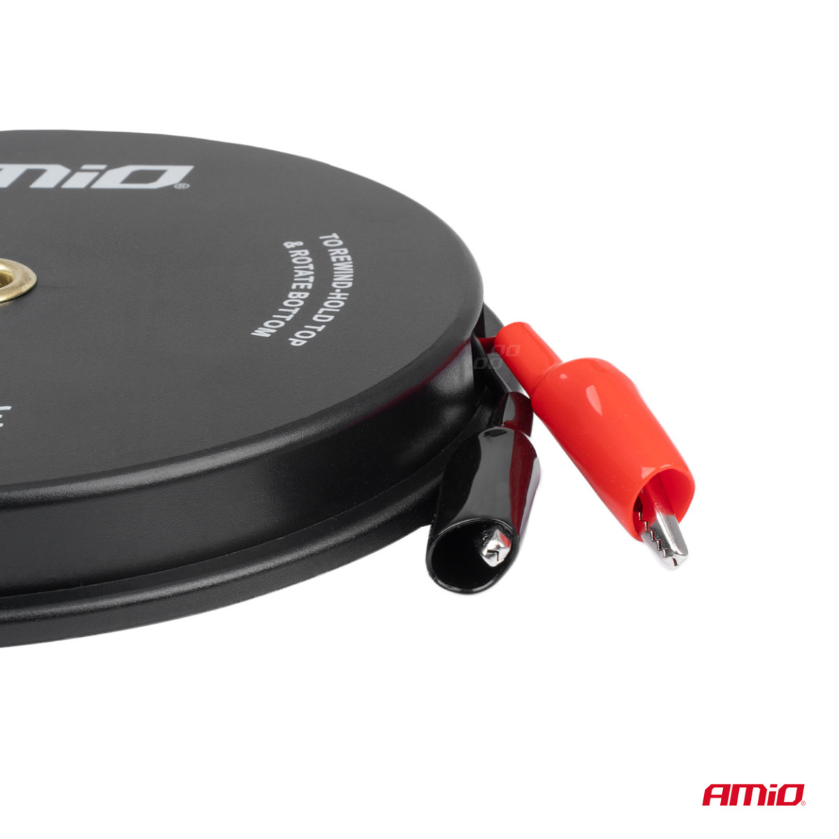 Shrinkable test leads with crocodile clips 2×9 m AMIO-04275