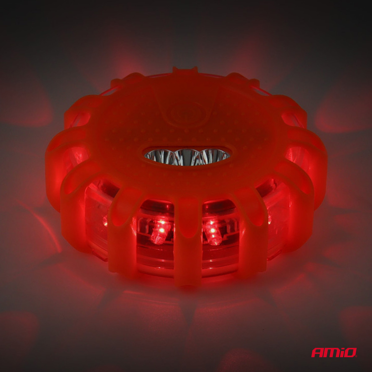 Portable LED warning light with spotlight function 3xAAA IP65 12SMD + 3SMD