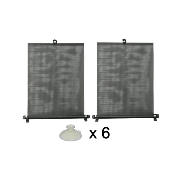Car window sun curtains 2 x 50 cm black, PVC 2 pcs.
