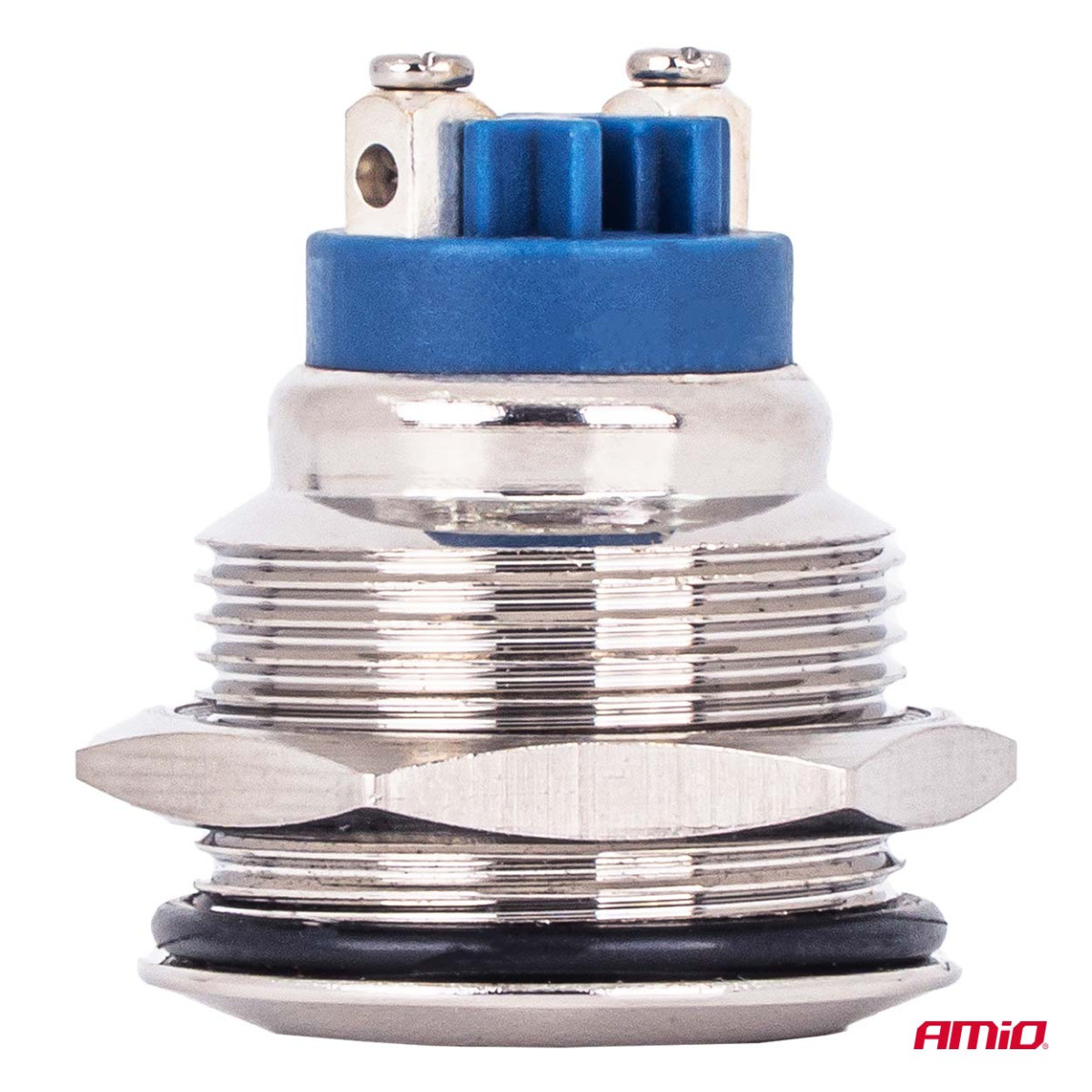 Round metal switch ON/OFF 19 mm, 5 A, 12/230 V AMIO-04474