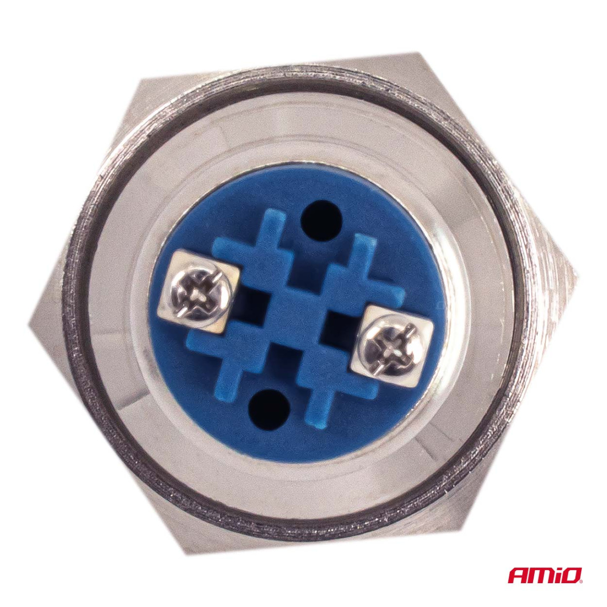 Round metal switch ON/OFF 19 mm, 5 A, 12/230 V AMIO-04474