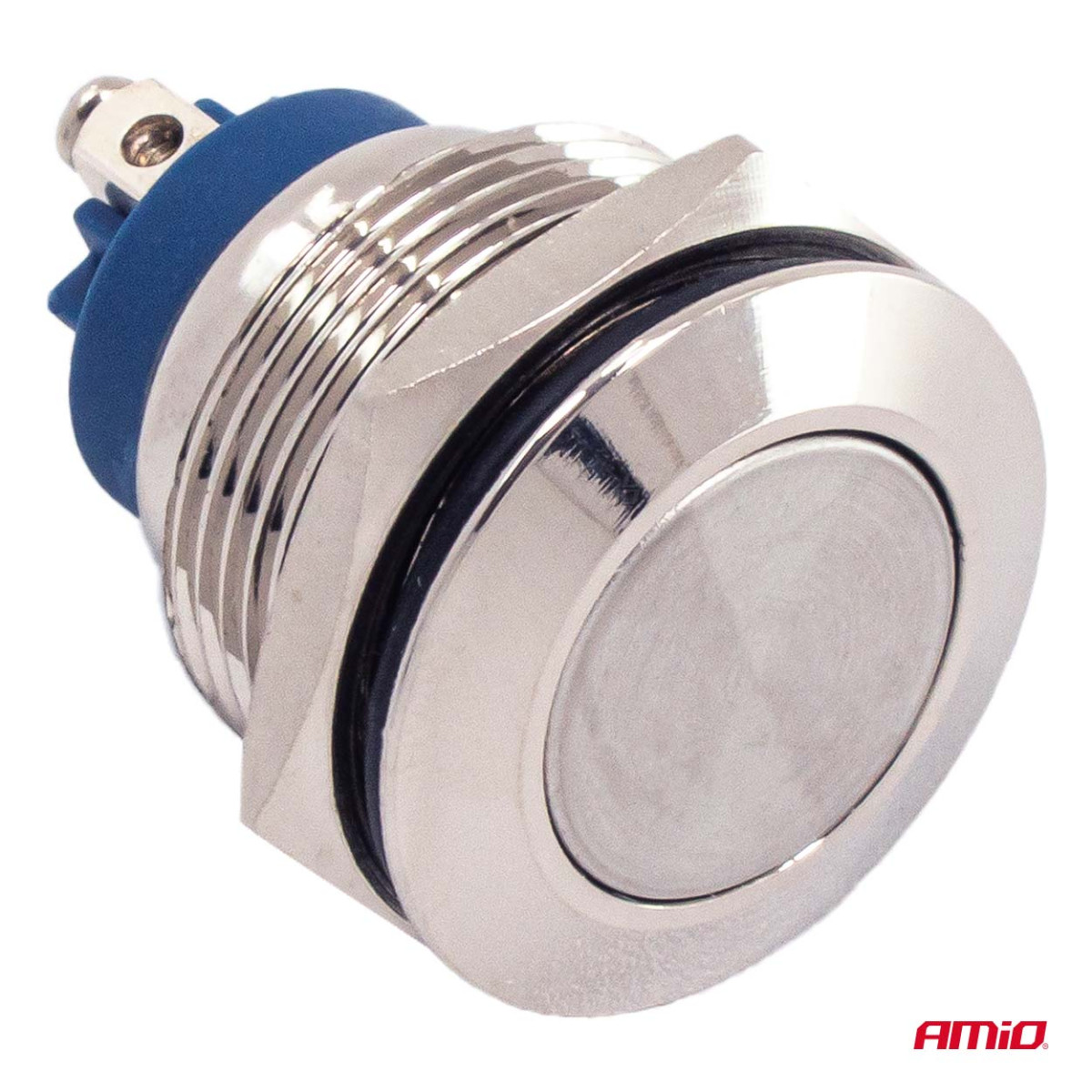 Round metal switch ON/OFF 19 mm, 5 A, 12/230 V AMIO-04474