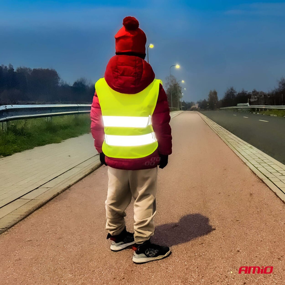Children's reflective vest, yellow AMIO-01736
