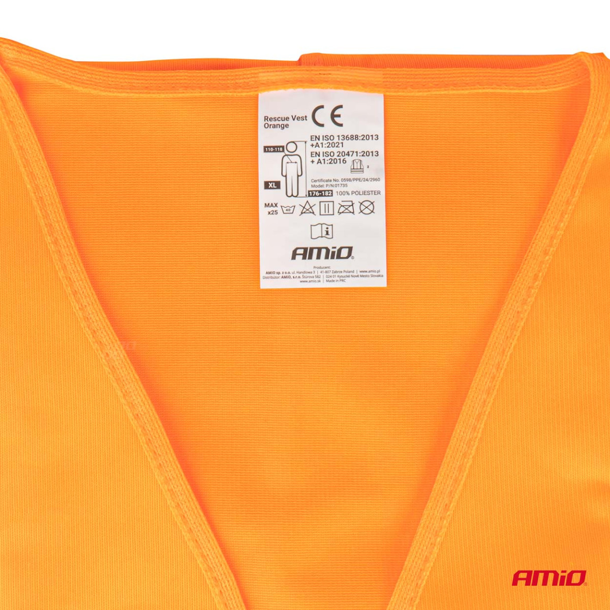 Reflective vest XL, orange AMIO-01735