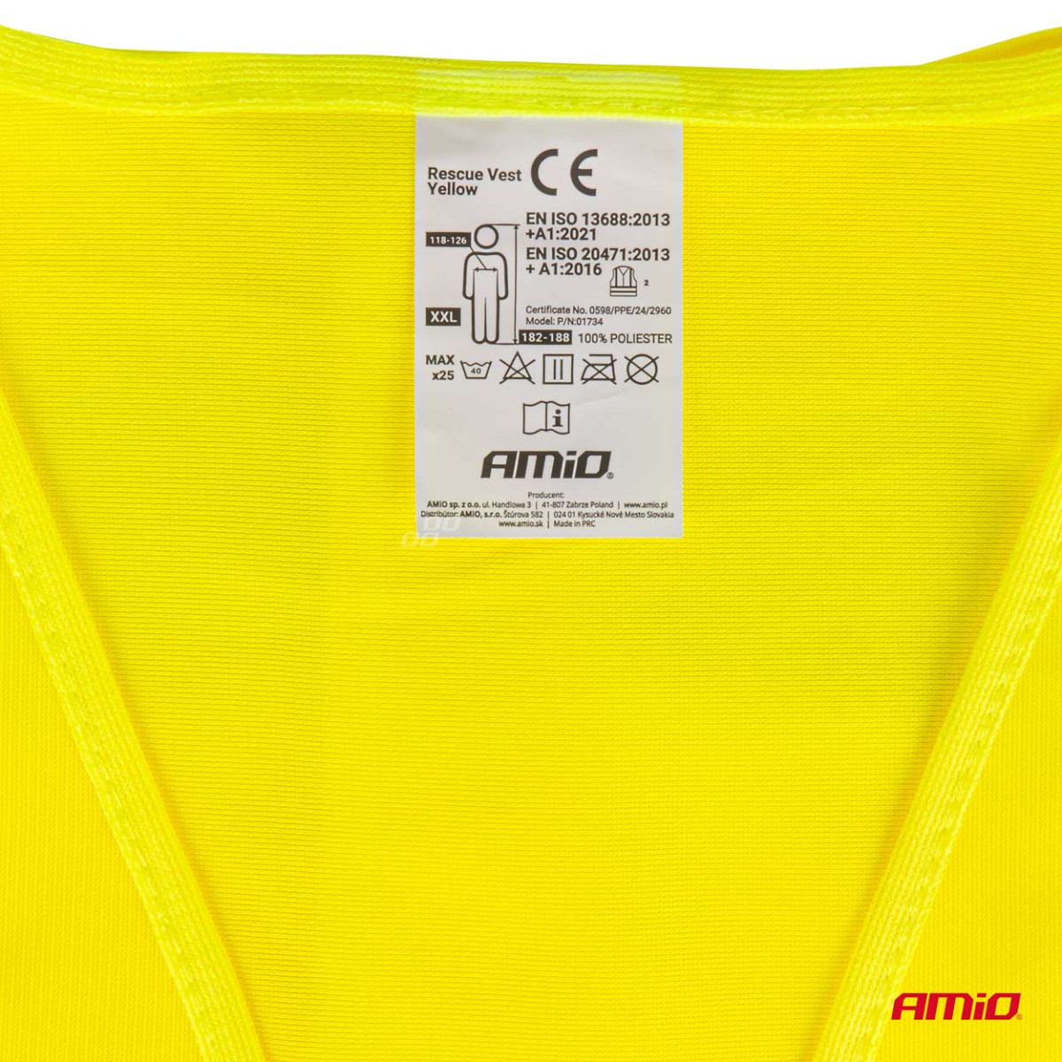 Reflective vest XXL, yellow AMIO-01734