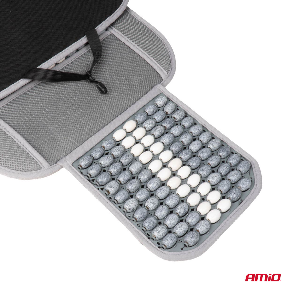 Car seat mat with beads 131 x 46 cm - gray