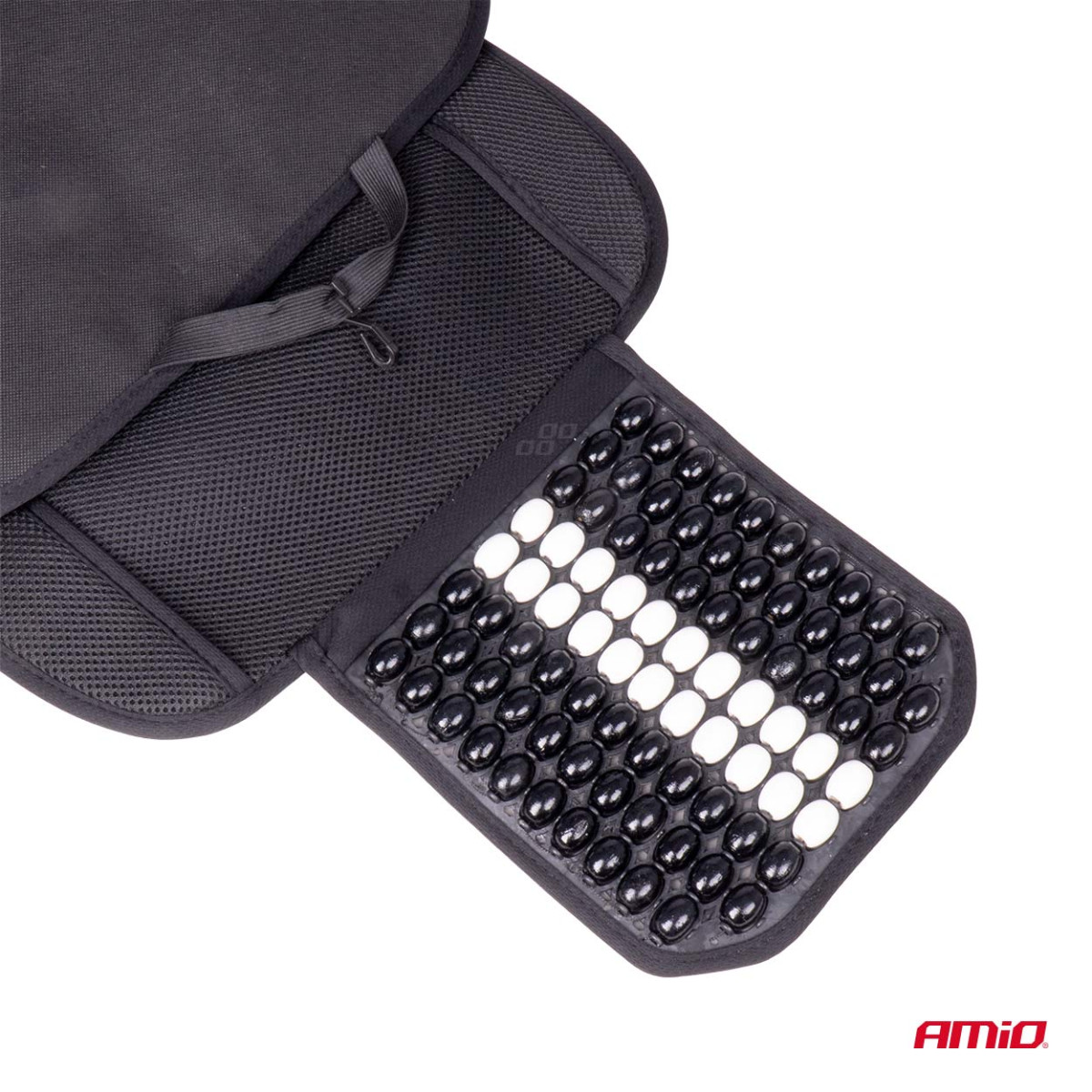 Car seat mat with beads 131 x 46 cm - black
