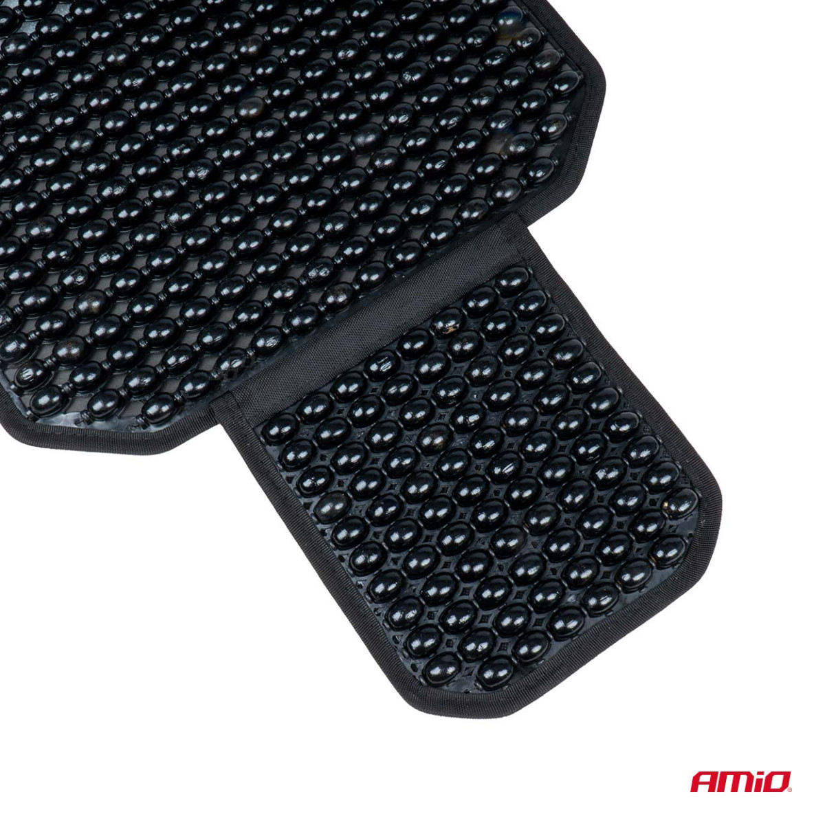 Car seat mat with beads 126 × 44 cm - black