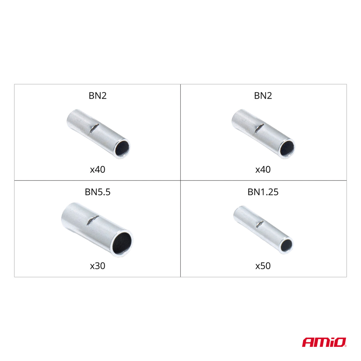 Wire connector set BN1.25, BN2, BN5.5, 160 pcs. AMIO-04123