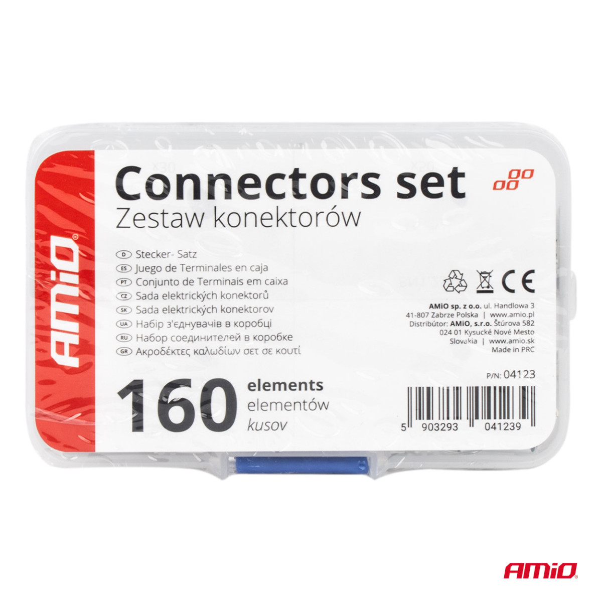 Wire connector set BN1.25, BN2, BN5.5, 160 pcs. AMIO-04123