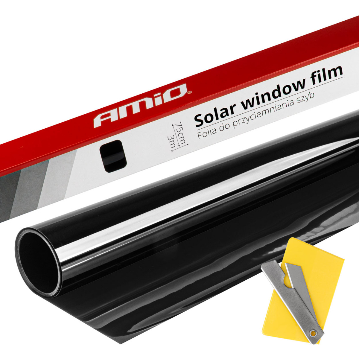 Window tint film Dark Black 15%, 0.75x3 m AMIO-01656