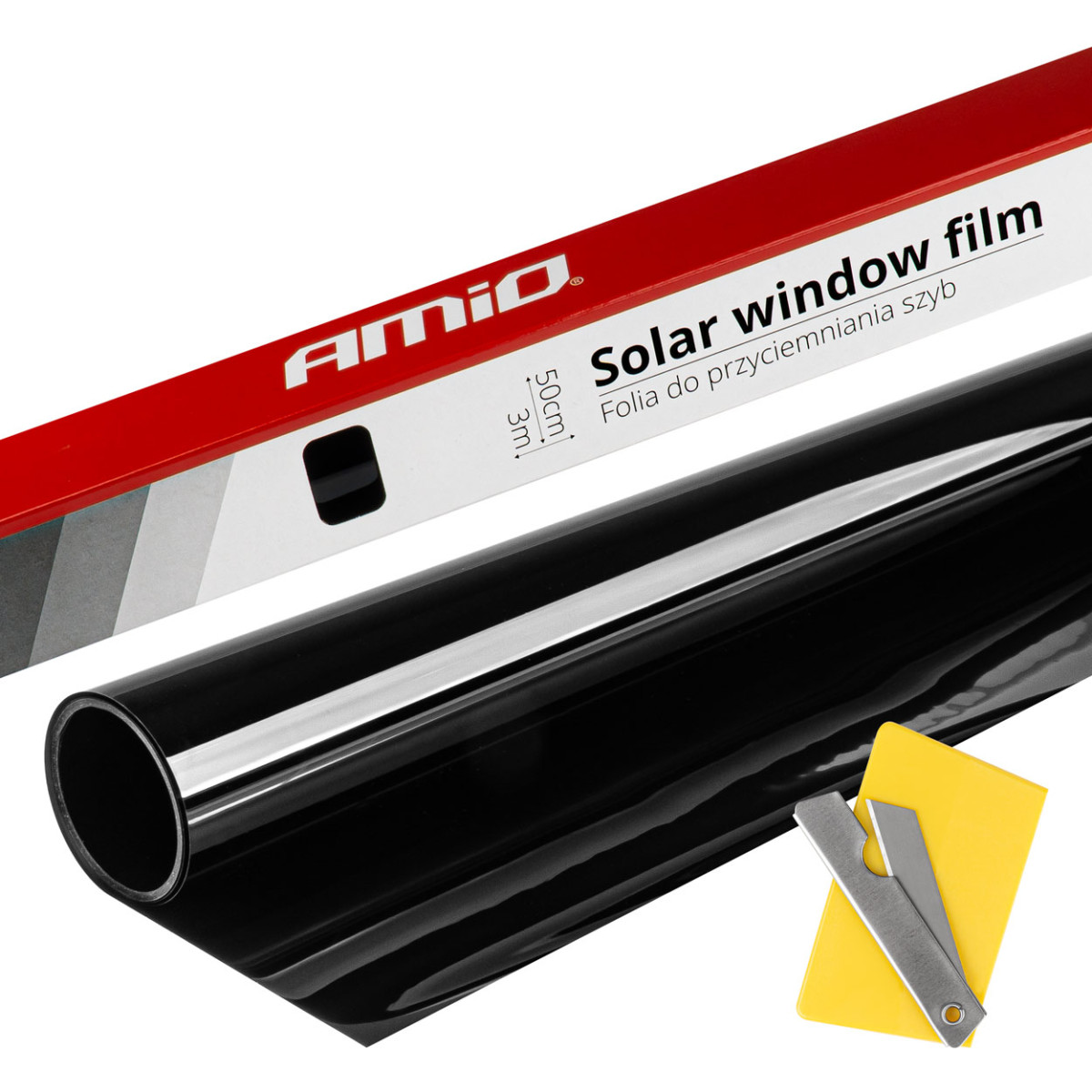 Window tint film Super Dark Black 5%, 0.5x3 m AMIO-01653