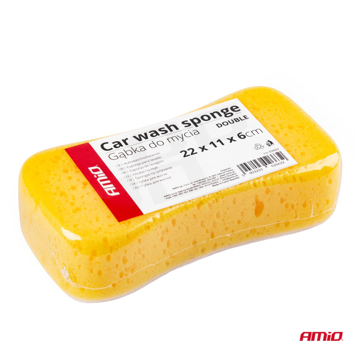 Car wash sponge AMiO DOUBLE 22x11x6 cm