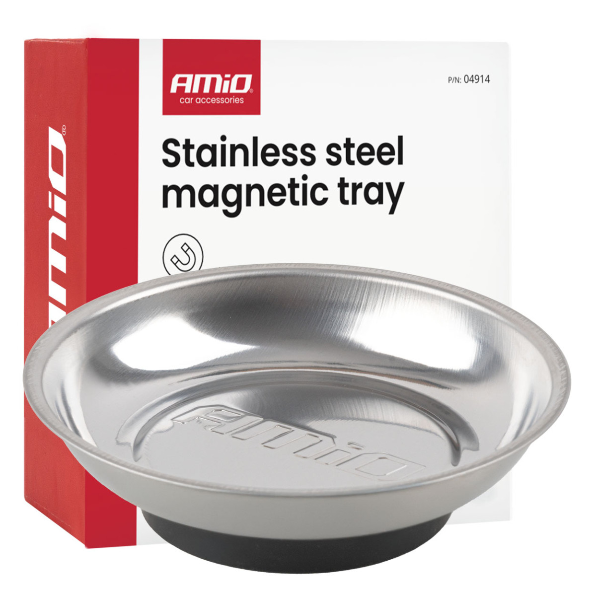 Stainless steel magnetic tray, 110 mm AMIO-04914