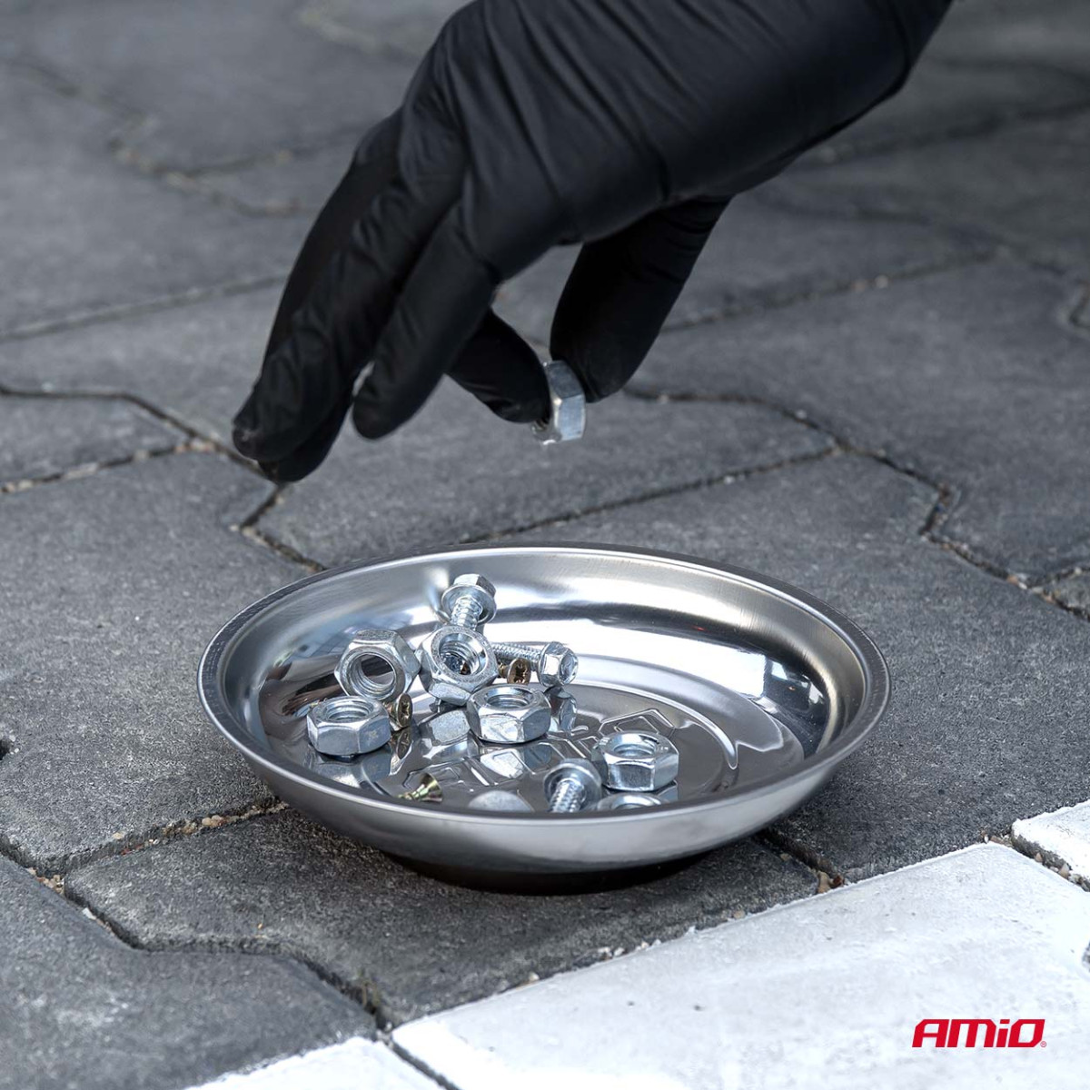 Stainless steel magnetic tray, 110 mm AMIO-04914