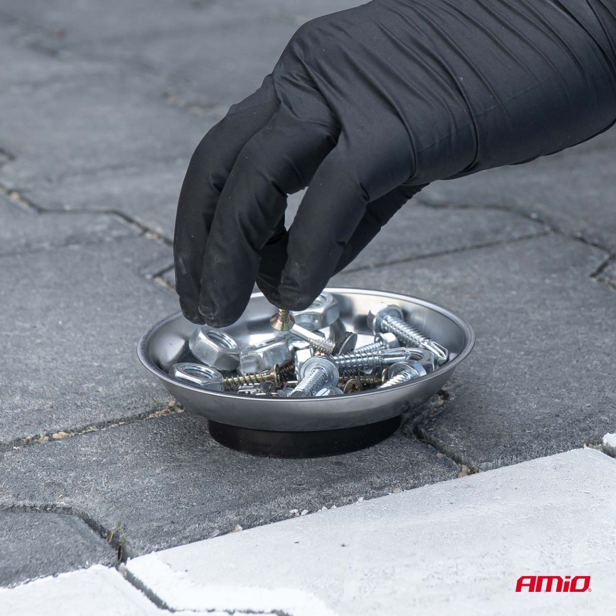 Stainless steel magnetic tray, 150 mm AMIO-04915