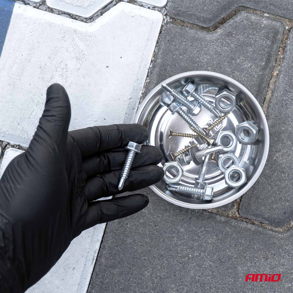 Stainless steel magnetic tray, 150 mm AMIO-04915