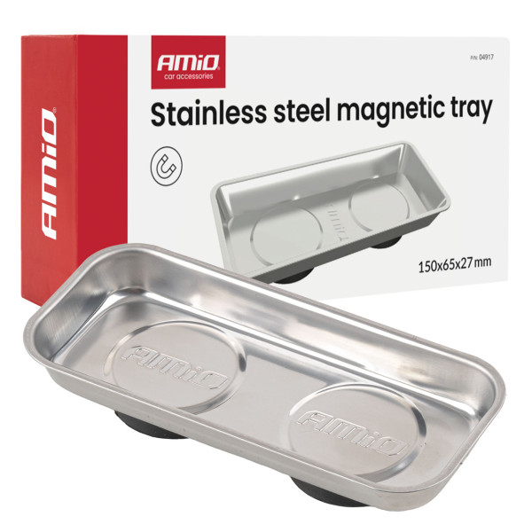Stainless steel magnetic tray 150×65×27 mm AMIO-04917