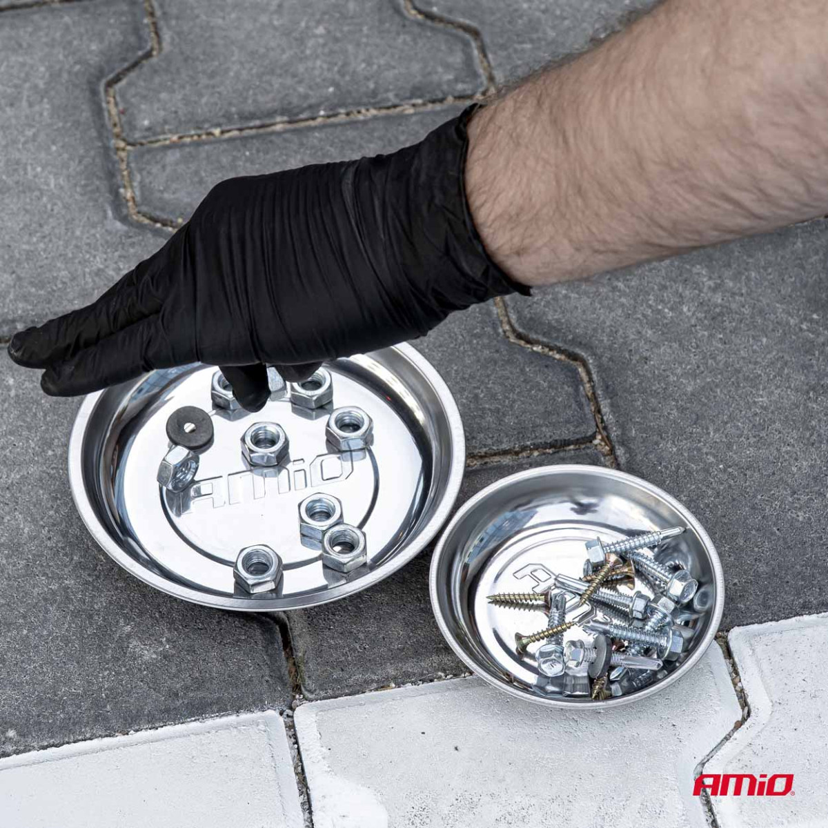 Stainless steel magnetic tray set, 110 and 150 mm AMIO-04916